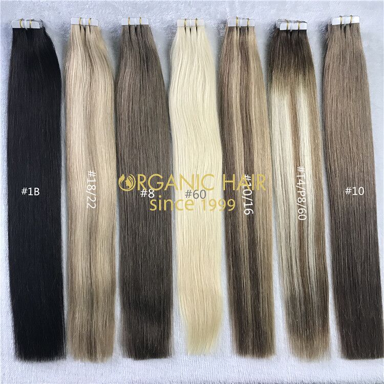 Customized color human tape in hair extensions X218